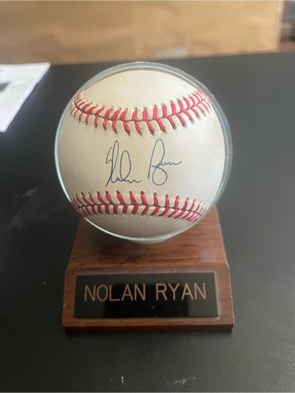 AUTOGRAPHED NOLAN RYAN BASEBALL & COA